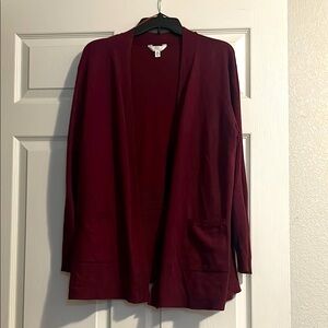 Women's Burgundy Cardigan Sweater
